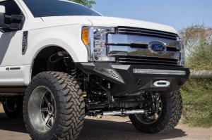 Ford F-350 Bumper - Front - Addictive Desert Designs - Stealth Fighter with Winch Mounts - Hammer Black - `17-`18 Ford F-350 Bumper - Front - Addictive Desert Designs - Stealth Fighter with Winch Mounts - Hammer Black - `17-`18